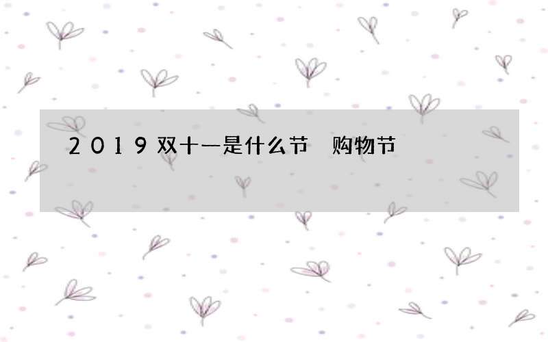 2019双十一是什么节 购物节